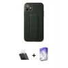 MARSİLYAN™- iPhone 12 Kılıf Akış Doku - Siyah Bilvis 5in1 3D Magic Cam Ekran Koruyucu + Şeffaf Kamera Lens Koruma Cam