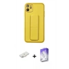 MARSİLYAN™- iPhone 12 Kılıf Akış Doku - Siyah Bilvis 5in1 3D Magic Cam Ekran Koruyucu + Renkli Kamera Lens Koruma Cam - YL