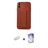 MARSİLYAN™- iPhone 12 Kılıf Akış Doku - Siyah Bilvis 5in1 3D Magic Cam Ekran Koruyucu + Renkli Kamera Lens Koruma Cam - YL