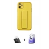 MARSİLYAN™- iPhone 12 Kılıf Akış Doku - Siyah Bilvis 5in1 5D Magic Hayalet Cam Ekran Koruyucu + Kamera Lens Koruma Cam - SF