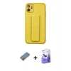 MARSİLYAN™- iPhone 12 Kılıf Akış Doku - Siyah Bilvis 5in1 5D Magic Hayalet Cam Ekran Koruyucu + Metal Kamera Lens Koruma Cam - GD