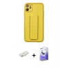 MARSİLYAN™- iPhone 12 Kılıf Akış Doku - Siyah Bilvis 5in1 5D Magic Hayalet Cam Ekran Koruyucu + Renkli Kamera Lens Koruma Cam - YL