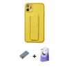 MARSİLYAN™- iPhone 12 Kılıf Akış Doku - Siyah Bilvis 5in1 5D Magic Hayalet Cam Ekran Koruyucu + Shine Kamera Lens Koruma Cam - SABE