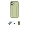 MARSİLYAN™- iPhone 12 Kılıf Akış Doku - Siyah Joko Magic 5D Hayalet Cam + Shine Kamera Lens Koruma Cam - GI