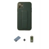 MARSİLYAN™- iPhone 12 Kılıf Akış Doku - Siyah Joko Magic 5D Hayalet Cam + Shine Kamera Lens Koruma Cam - GI