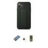 MARSİLYAN™- iPhone 12 Kılıf Akış Doku - Siyah Joko Magic 5D Hayalet Cam + Metal Kamera Lens Koruma Cam - MI