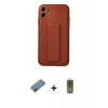 MARSİLYAN™- iPhone 12 Kılıf Akış Doku - Siyah Joko Magic 5D Hayalet Cam + Metal Kamera Lens Koruma Cam - MI