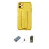 MARSİLYAN™- iPhone 12 Kılıf Akış Doku - Siyah Joko Magic 5D Hayalet Cam + Metal Kamera Lens Koruma Cam - MI