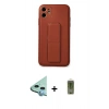 MARSİLYAN™- iPhone 12 Kılıf Akış Doku - Siyah Joko Magic 5D Hayalet Cam + Mavi Raze Metal Kamera Lens
