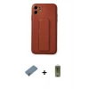 MARSİLYAN™- iPhone 12 Kılıf Akış Doku - Siyah Joko Magic 5D Hayalet Cam + Metal Kamera Lens Koruma Cam - AKYL