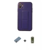 MARSİLYAN™- iPhone 12 Kılıf Akış Doku - Siyah Joko Magic 5D Hayalet Cam + Metal Kamera Lens Koruma Cam - AKYL