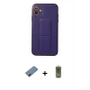 MARSİLYAN™- iPhone 12 Kılıf Akış Doku - Siyah Joko Magic 5D Hayalet Cam + Metal Kamera Lens Koruma Cam - MI
