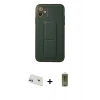 MARSİLYAN™- iPhone 12 Kılıf Akış Doku - Siyah Joko Magic 5D Hayalet Cam + Rainbow Kamera Lens Koruma Cam - MR