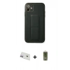 MARSİLYAN™- iPhone 12 Kılıf Akış Doku - Siyah Joko Magic 5D Hayalet Cam + Rainbow Kamera Lens Koruma Cam - MR