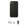 MARSİLYAN™- iPhone 12 Kılıf Akış Doku - Siyah Joko Magic 5D Hayalet Cam + Rainbow Kamera Lens Koruma Cam - MR