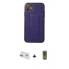 MARSİLYAN™- iPhone 12 Kılıf Akış Doku - Siyah Joko Magic 5D Hayalet Cam + Rainbow Kamera Lens Koruma Cam - MR