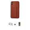 MARSİLYAN™- iPhone 12 Kılıf Akış Doku - Siyah Joko Magic 5D Hayalet Cam + Rainbow Kamera Lens Koruma Cam - MR