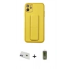 MARSİLYAN™- iPhone 12 Kılıf Akış Doku - Siyah Joko Magic 5D Hayalet Cam + Rainbow Kamera Lens Koruma Cam - MR
