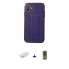 MARSİLYAN™- iPhone 12 Kılıf Akış Doku - Siyah Joko Magic 5D Hayalet Cam + Renkli Kamera Lens Koruma Cam - PE