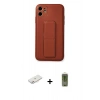 MARSİLYAN™- iPhone 12 Kılıf Akış Doku - Siyah Joko Magic 5D Hayalet Cam + Renkli Kamera Lens Koruma Cam - PE
