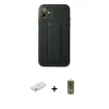 MARSİLYAN™- iPhone 12 Kılıf Akış Doku - Siyah Joko Magic 5D Hayalet Cam + Renkli Kamera Lens Koruma Cam - PE