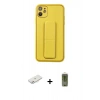 MARSİLYAN™- iPhone 12 Kılıf Akış Doku - Siyah Joko Magic 5D Hayalet Cam + Renkli Kamera Lens Koruma Cam - PE