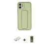 MARSİLYAN™- iPhone 12 Kılıf Akış Doku - Siyah Joko Magic 5D Hayalet Cam + Renkli Kamera Lens Koruma Cam - PE