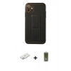 MARSİLYAN™- iPhone 12 Kılıf Akış Doku - Siyah Joko Magic 5D Hayalet Cam + Renkli Kamera Lens Koruma Cam - PE