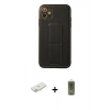 MARSİLYAN™- iPhone 12 Kılıf Akış Doku - Siyah Joko Magic 5D Hayalet Cam + Renkli Kamera Lens Koruma Cam - YL