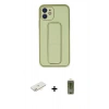 MARSİLYAN™- iPhone 12 Kılıf Akış Doku - Siyah Joko Magic 5D Hayalet Cam + Sarı Renkli Kamera Lens Koruma Cam