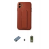 MARSİLYAN™- iPhone 12 Kılıf Akış Doku - Siyah Joko Magic 5D Hayalet Cam + Shine Kamera Lens Koruma Cam - GD