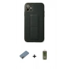 MARSİLYAN™- iPhone 12 Kılıf Akış Doku - Siyah Joko Magic 5D Hayalet Cam + Shine Kamera Lens Koruma Cam - GD