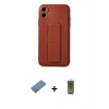 MARSİLYAN™- iPhone 12 Kılıf Akış Doku - Siyah Joko Magic 5D Hayalet Cam + Shine Kamera Lens Koruma Cam - GS