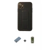 MARSİLYAN™- iPhone 12 Kılıf Akış Doku - Siyah Joko Magic 5D Hayalet Cam + Shine Kamera Lens Koruma Cam - GS