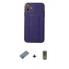 MARSİLYAN™- iPhone 12 Kılıf Akış Doku - Siyah Joko Magic 5D Hayalet Cam + Shine Kamera Lens Koruma Cam - PE