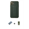 MARSİLYAN™- iPhone 12 Kılıf Akış Doku - Siyah Joko Magic 5D Hayalet Cam + Shine Kamera Lens Koruma Cam - PE