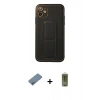 MARSİLYAN™- iPhone 12 Kılıf Akış Doku - Siyah Joko Magic 5D Hayalet Cam + Shine Kamera Lens Koruma Cam - SABE