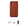 MARSİLYAN™- iPhone 12 Kılıf Akış Doku - Siyah Joko Magic 5D Hayalet Cam + Renkli Kamera Lens Koruma Cam - TU