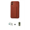 MARSİLYAN™- iPhone 12 Kılıf Akış Doku - Siyah Joko Magic 5D Hayalet Cam + Rainbow Kamera Lens Koruma Cam - YL