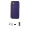 MARSİLYAN™- iPhone 12 Kılıf Akış Doku - Siyah Joko Magic 5D Hayalet Cam + Rainbow Kamera Lens Koruma Cam - YL
