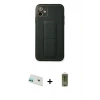 MARSİLYAN™- iPhone 12 Kılıf Akış Doku - Siyah Joko Magic 5D Hayalet Cam + Rainbow Kamera Lens Koruma Cam - YL