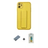 MARSİLYAN™- iPhone 12 Kılıf Akış Doku - Siyah Polymer Nano Ekran Koruyucu + Shine Kamera Lens Koruma Cam - GI