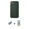 MARSİLYAN™- iPhone 12 Kılıf Akış Doku - Siyah Polymer Nano Ekran Koruyucu + Shine Kamera Lens Koruma Cam - GD
