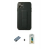 MARSİLYAN™- iPhone 12 Kılıf Akış Doku - Siyah Polymer Nano Ekran Koruyucu + Shine Kamera Lens Koruma Cam - GD
