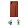 MARSİLYAN™- iPhone 12 Kılıf Akış Doku - Siyah Polymer Nano Ekran Koruyucu + Raze Metal Kamera Lens - KI
