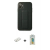 MARSİLYAN™- iPhone 12 Kılıf Akış Doku - Siyah Polymer Nano Ekran Koruyucu + Renkli Kamera Lens Koruma Cam - TU