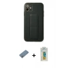 MARSİLYAN™- iPhone 12 Kılıf Akış Doku - Siyah Polymer Nano Ekran Koruyucu + Shine Kamera Lens Koruma Cam - GS
