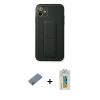 MARSİLYAN™- iPhone 12 Kılıf Akış Doku - Siyah Polymer Nano Ekran Koruyucu + Shine Kamera Lens Koruma Cam - SABE