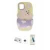 MARSİLYAN™- iPhone 12 Kılıf Akış Yansıma - Şeffaf Pasifik Cam Ekran Koruyucu + Yeşil Rainbow Kamera Lens Koruma Cam