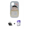 MARSİLYAN™- iPhone 12 Kılıf Akış Yansıma - Siyah Bilvis 5in1 3D Magic Cam Ekran Koruyucu + Kamera Lens Koruma Cam - SF